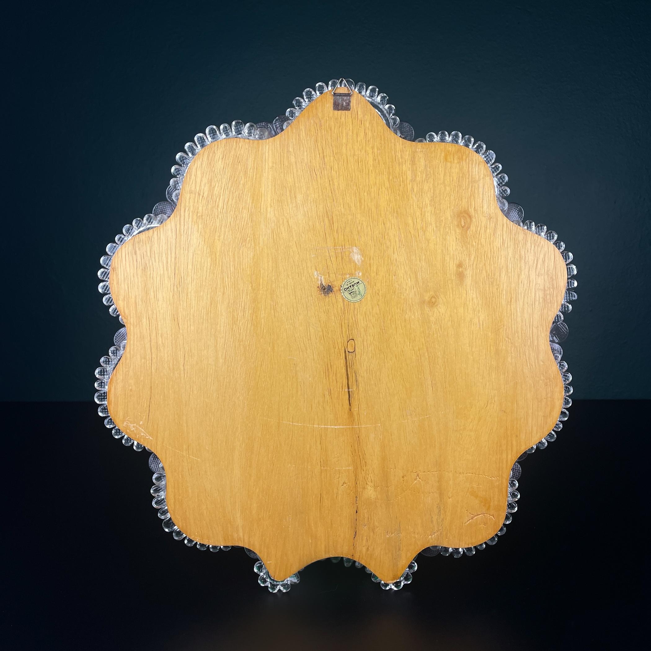 Specchio da parete originale in vetro di Murano, Italia anni '50 2
