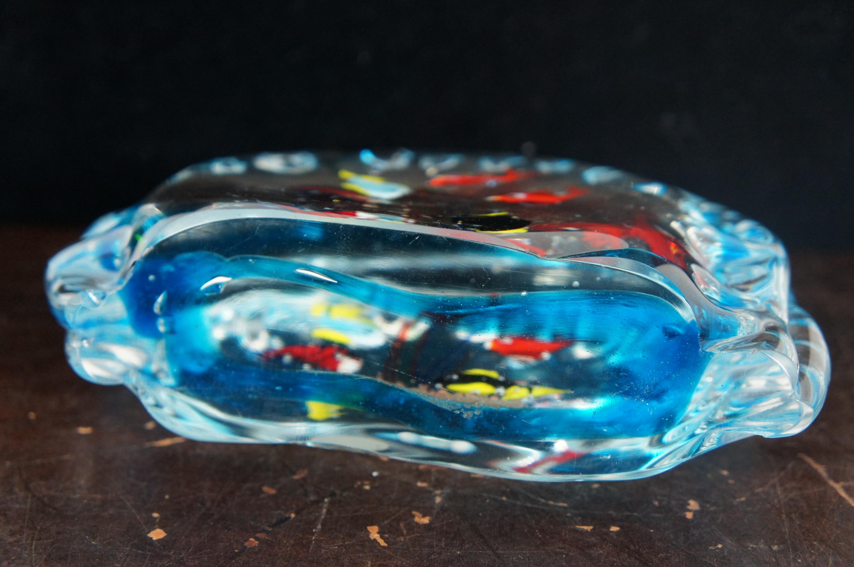 Original Murano Hand Blown Italian Art Glass Aquarium Fish Bowl Paperweight 4