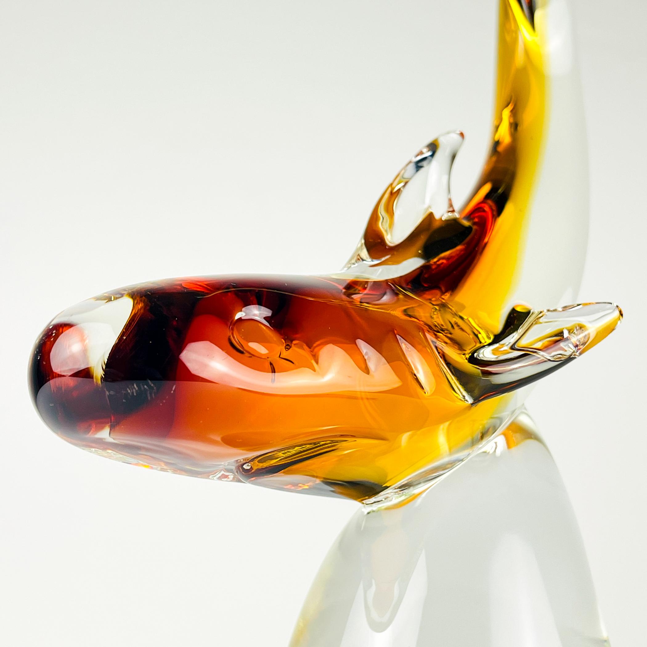 Original murano sculpture Shark by Michele Rossetto, Italy 1979 For Sale 3