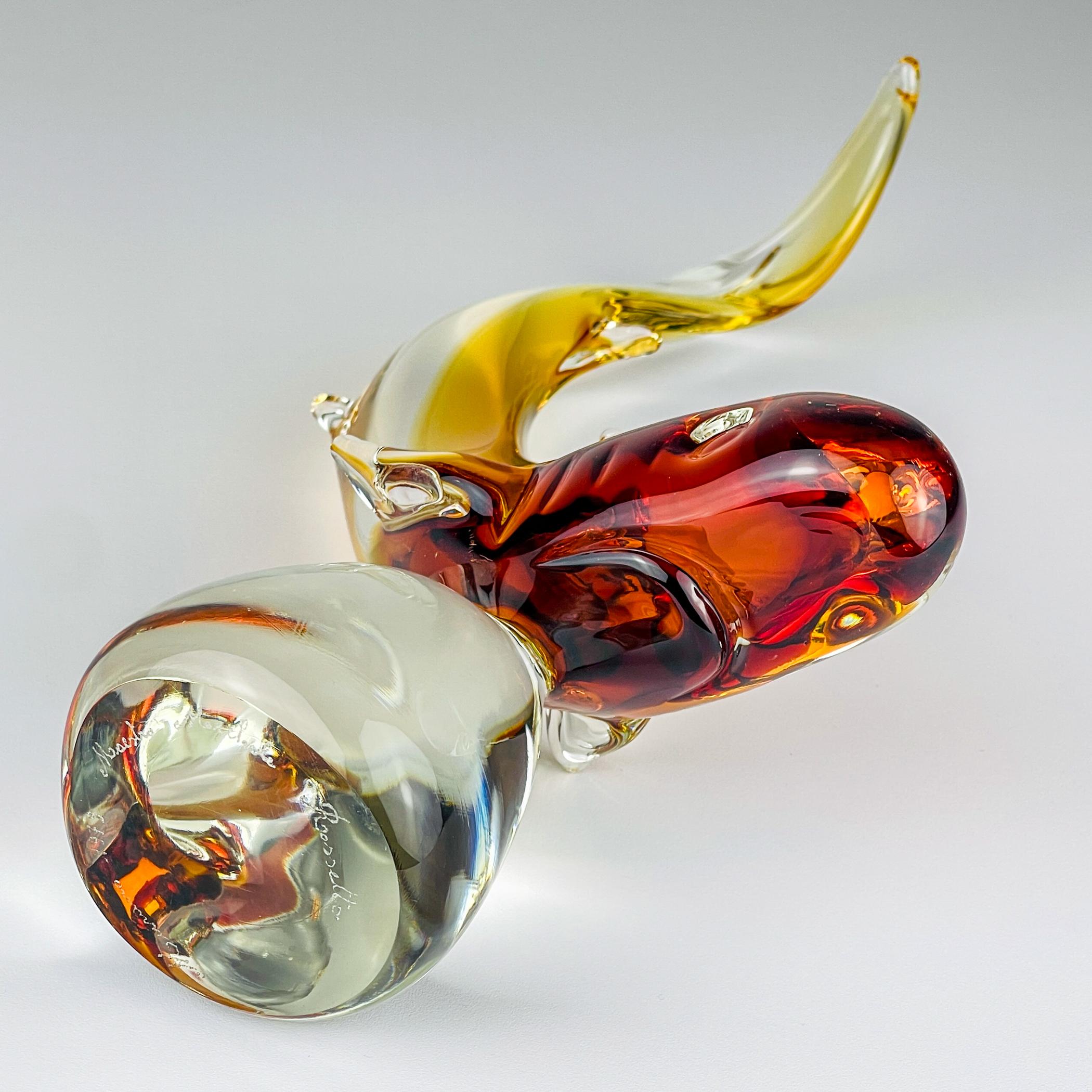 Original murano sculpture Shark by Michele Rossetto, Italy 1979 For Sale 4