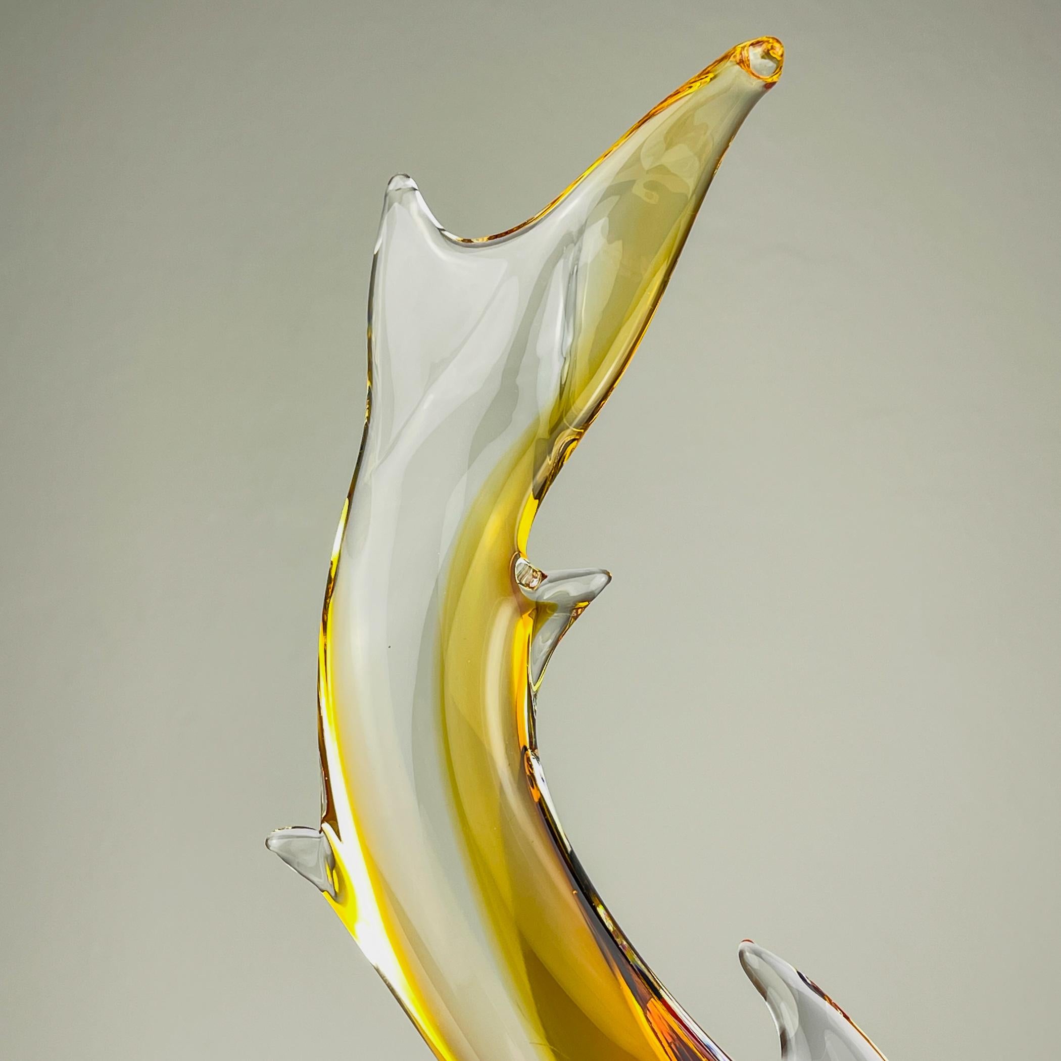 Italian Original murano sculpture Shark by Michele Rossetto, Italy 1979 For Sale