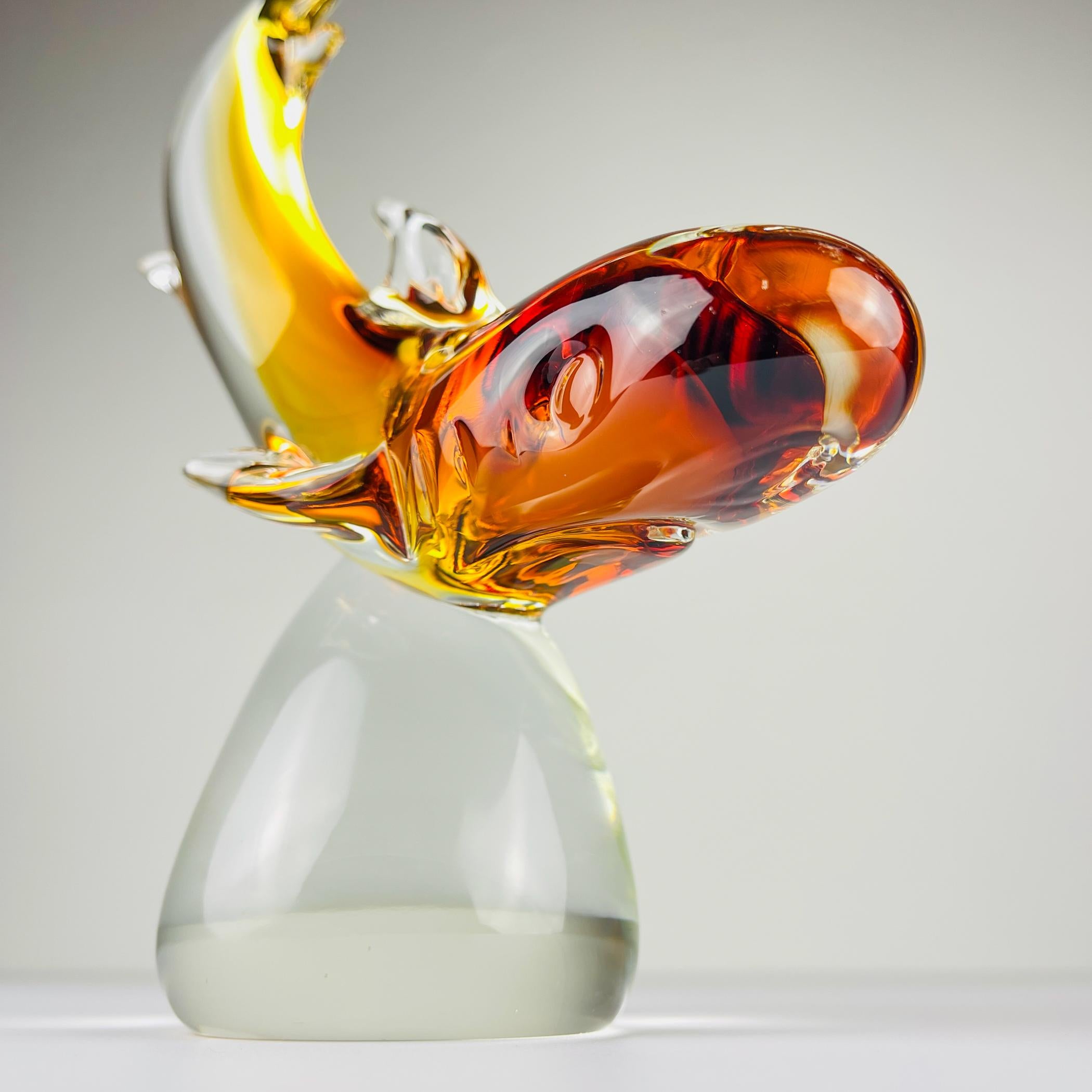 Original murano sculpture Shark by Michele Rossetto, Italy 1979 For Sale 1