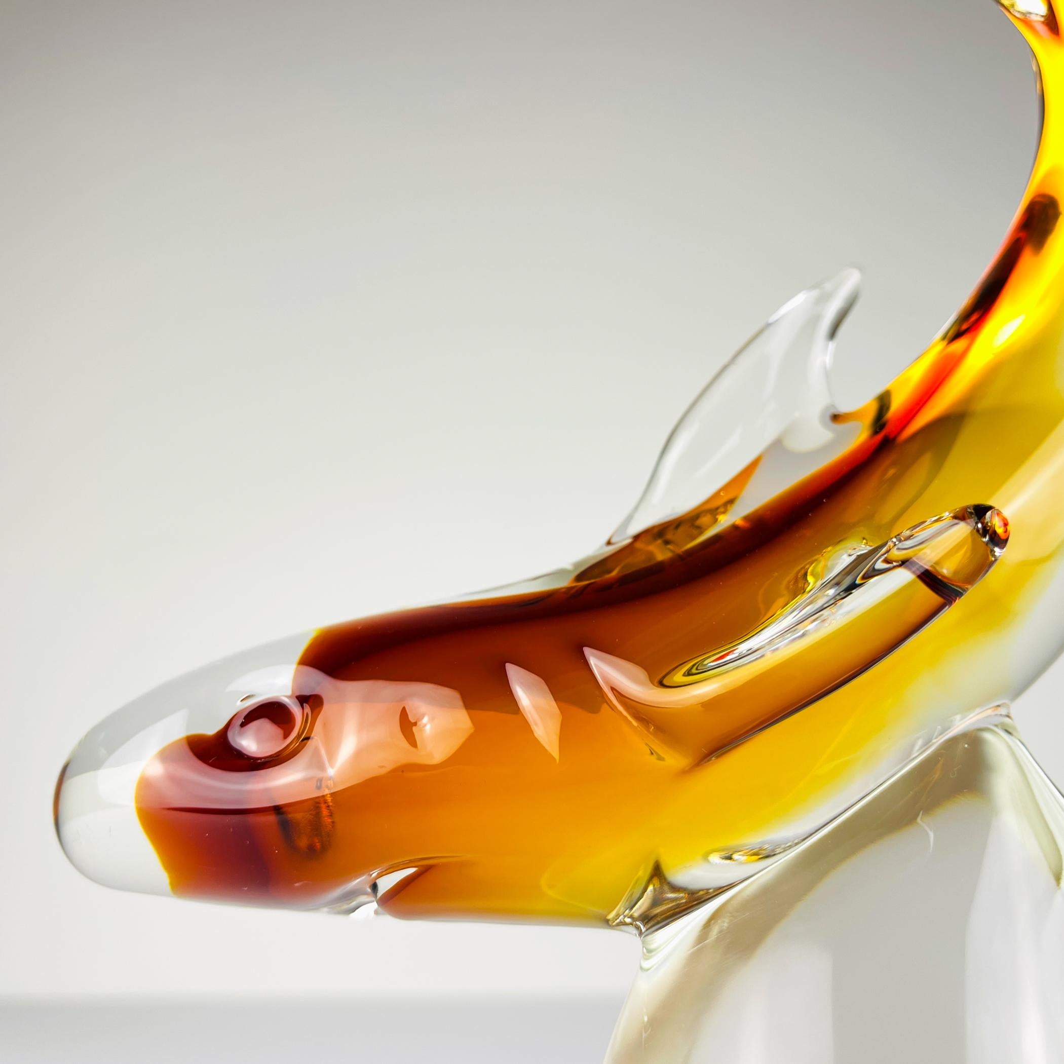 Original murano sculpture Shark by Michele Rossetto, Italy 1979 For Sale 2