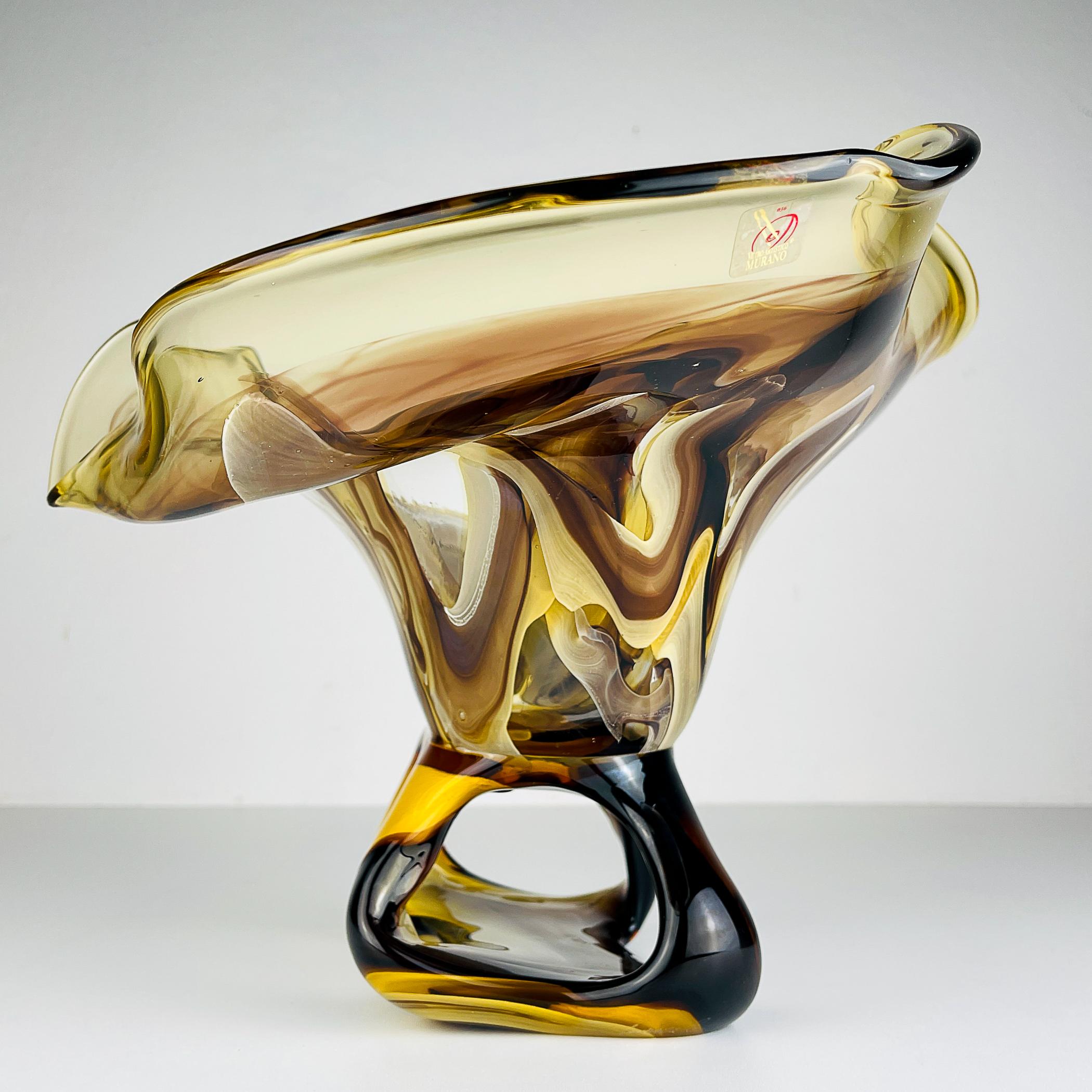 Original murano vase by Enrico Camozzo for Artigianato Muranese Italy 1990s For Sale 2