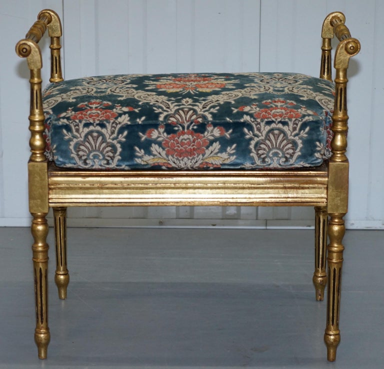Original Napoleon Iii Gold Leaf Painted Bergere Window Seat Bench