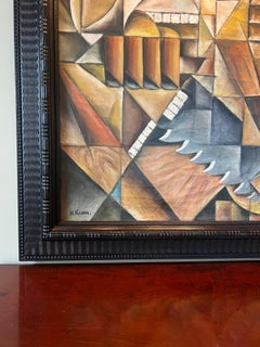 Original Ivan Kliun Retrato de un hombre 1914, Pintura al óleo sobre lienzo