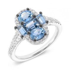 Original Natkina Blue Sapphire Diamond Dangle Lever-Back Earrings for Her