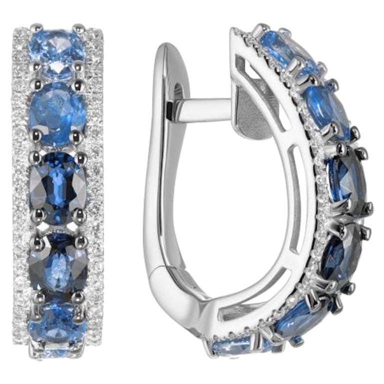 Original Natkina Blue Sapphire Diamond Lever-Back Earrings for Her For Sale