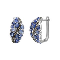 Original Natkina Blue Sapphire Diamond White Gold Ring for Her