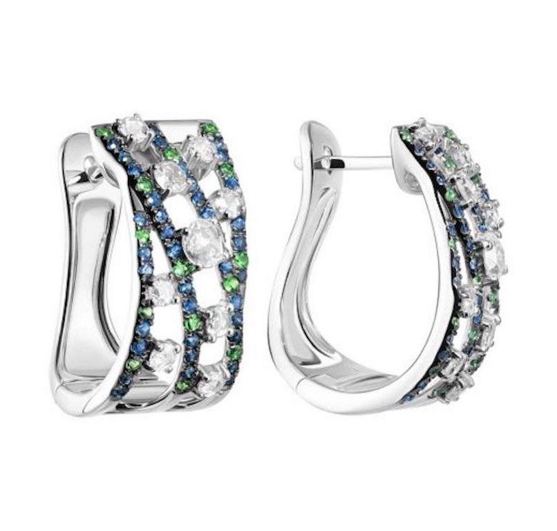 Original Natkina Blauer Saphir Tsavorit Diamant-Ring für Sie (Rundschliff) im Angebot
