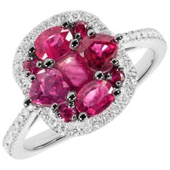 Original Natkina Red Ruby Diamond Romantic Gift Ring for Her