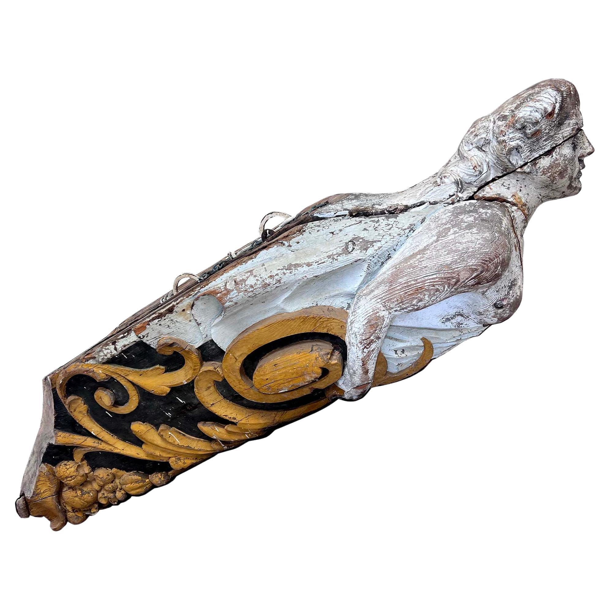 Figure de proue originale d'un mât de bateau