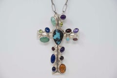 Original Navajo Sterling Silver Cross & Chain by Nakai