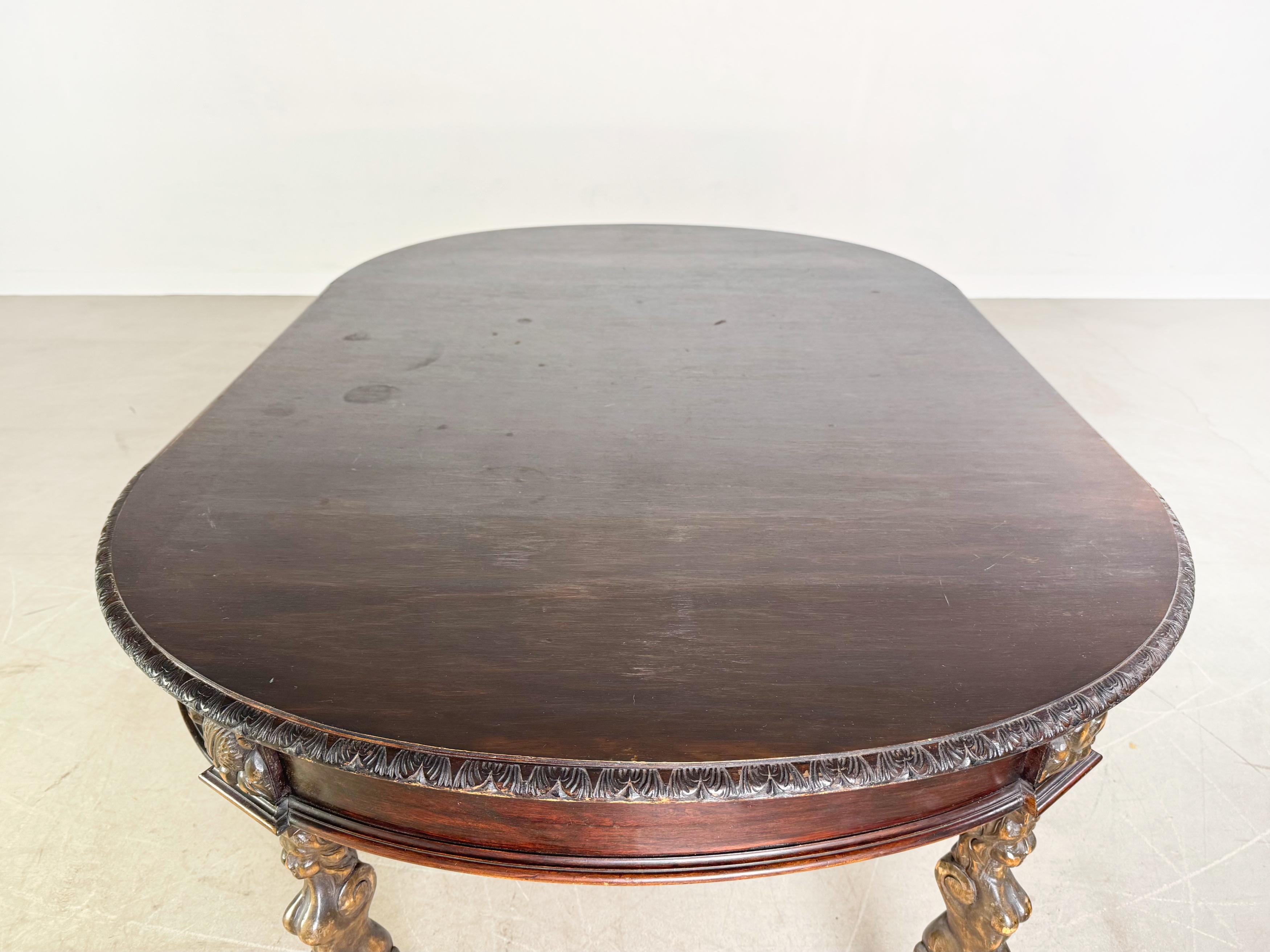 Original Neobarock Esstisch Holz Schnitzerei antik Tisch Madera en venta