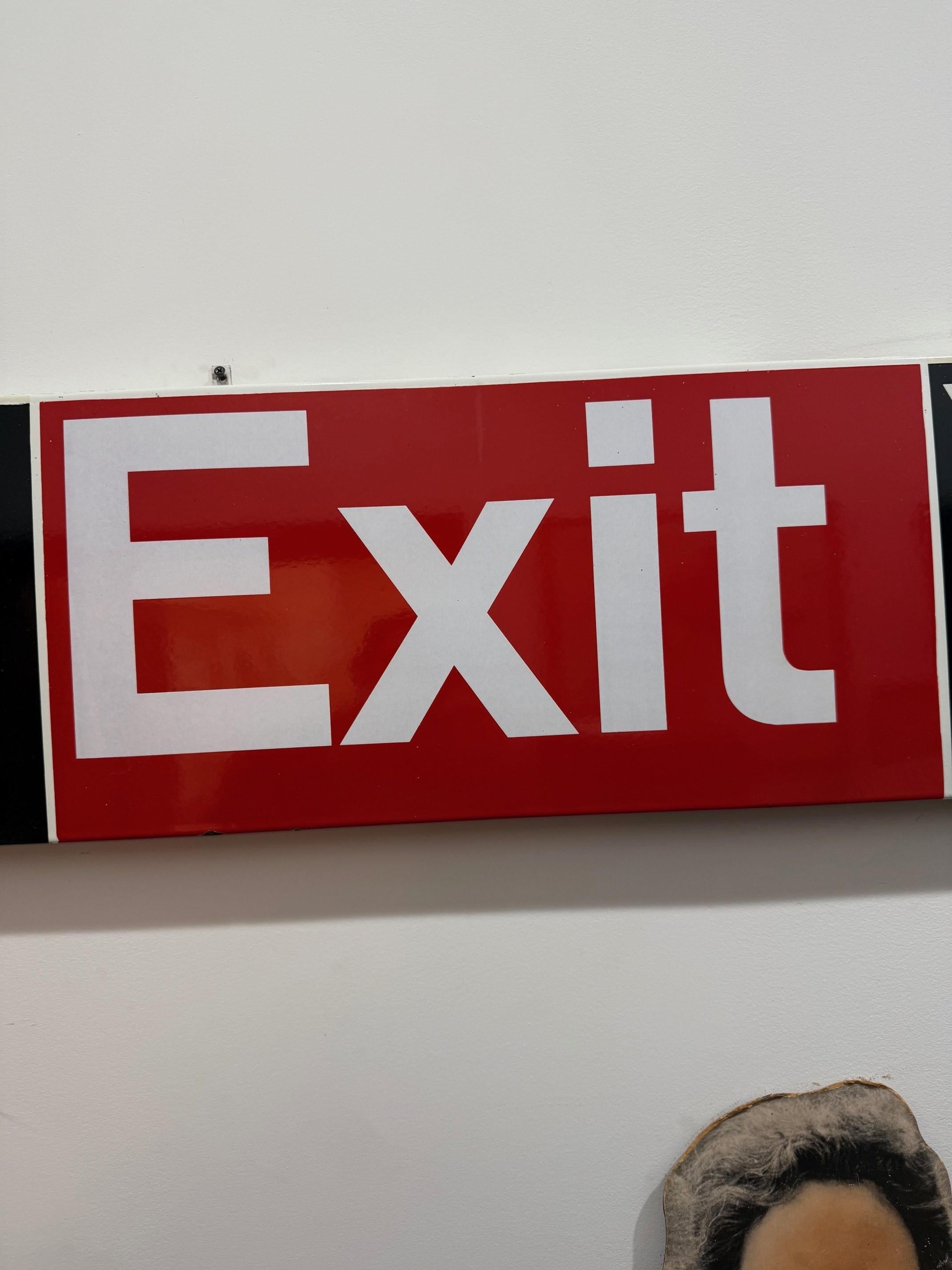 20th Century Original New York City Subway Station Exit Sign, Yankee Stadium & Bx. 55 Bus For Sale
