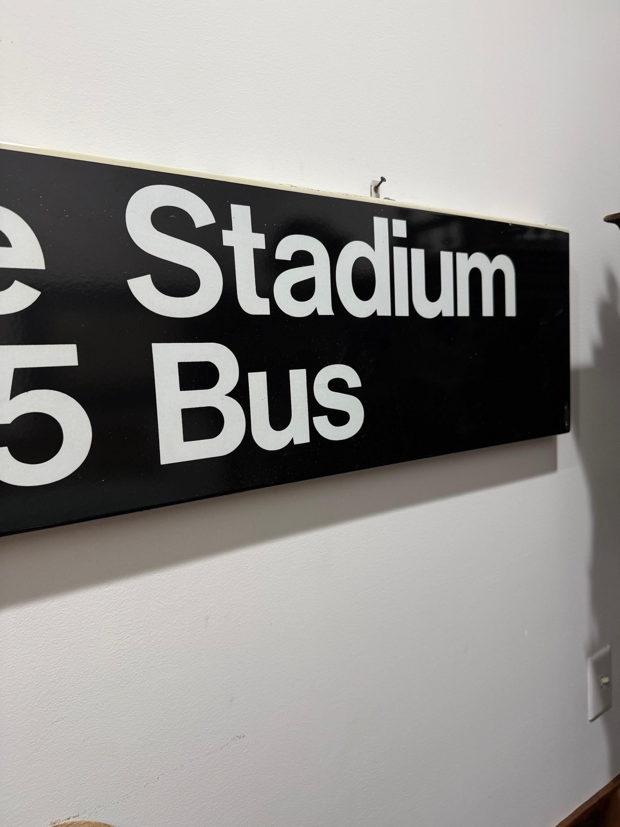 Original New York City Subway Station Exit Sign, Yankee Stadium & Bx. 55 Bus For Sale 1