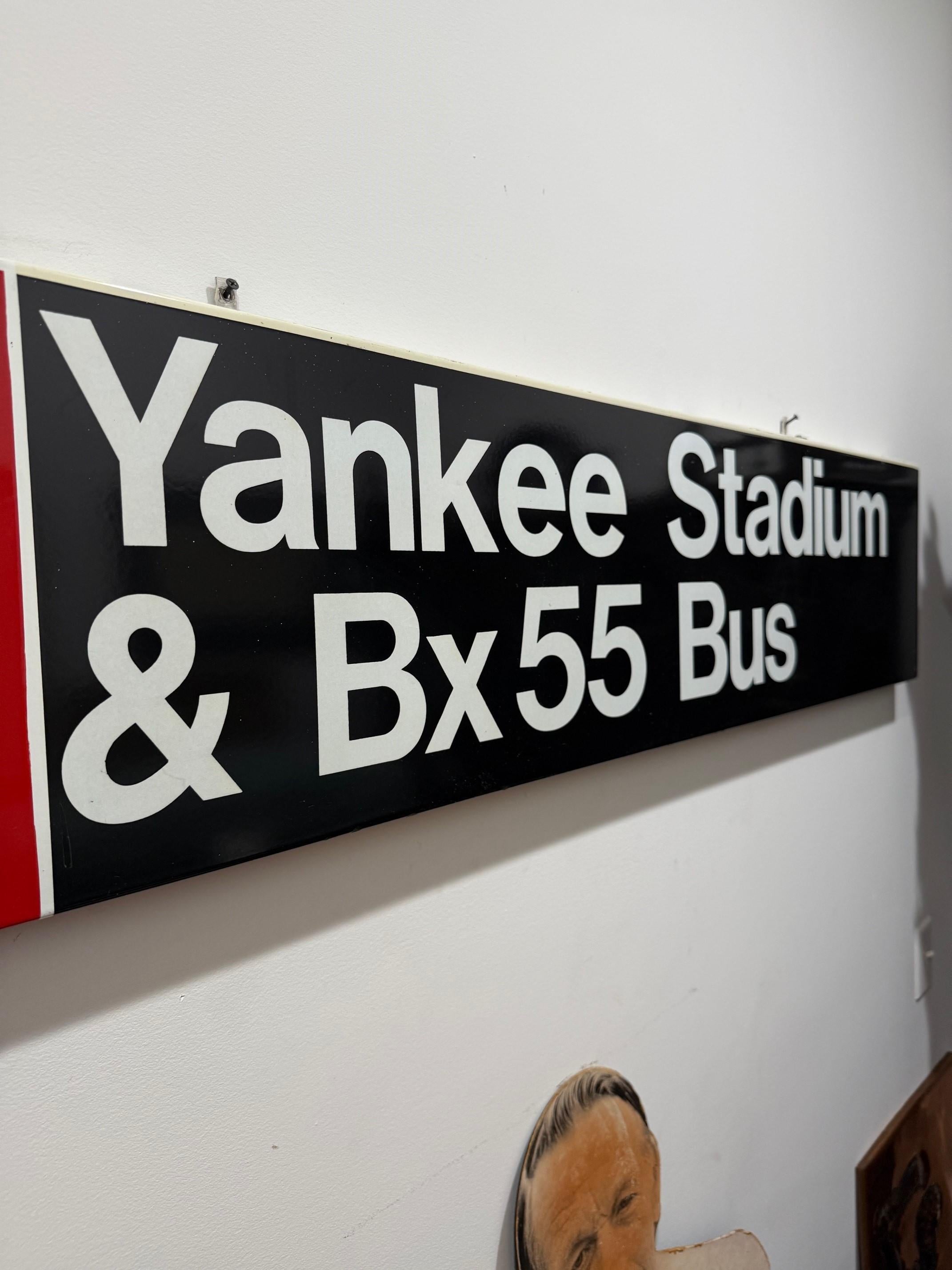 Original New York City Subway Station Exit Sign, Yankee Stadium & Bx. 55 Bus For Sale 2