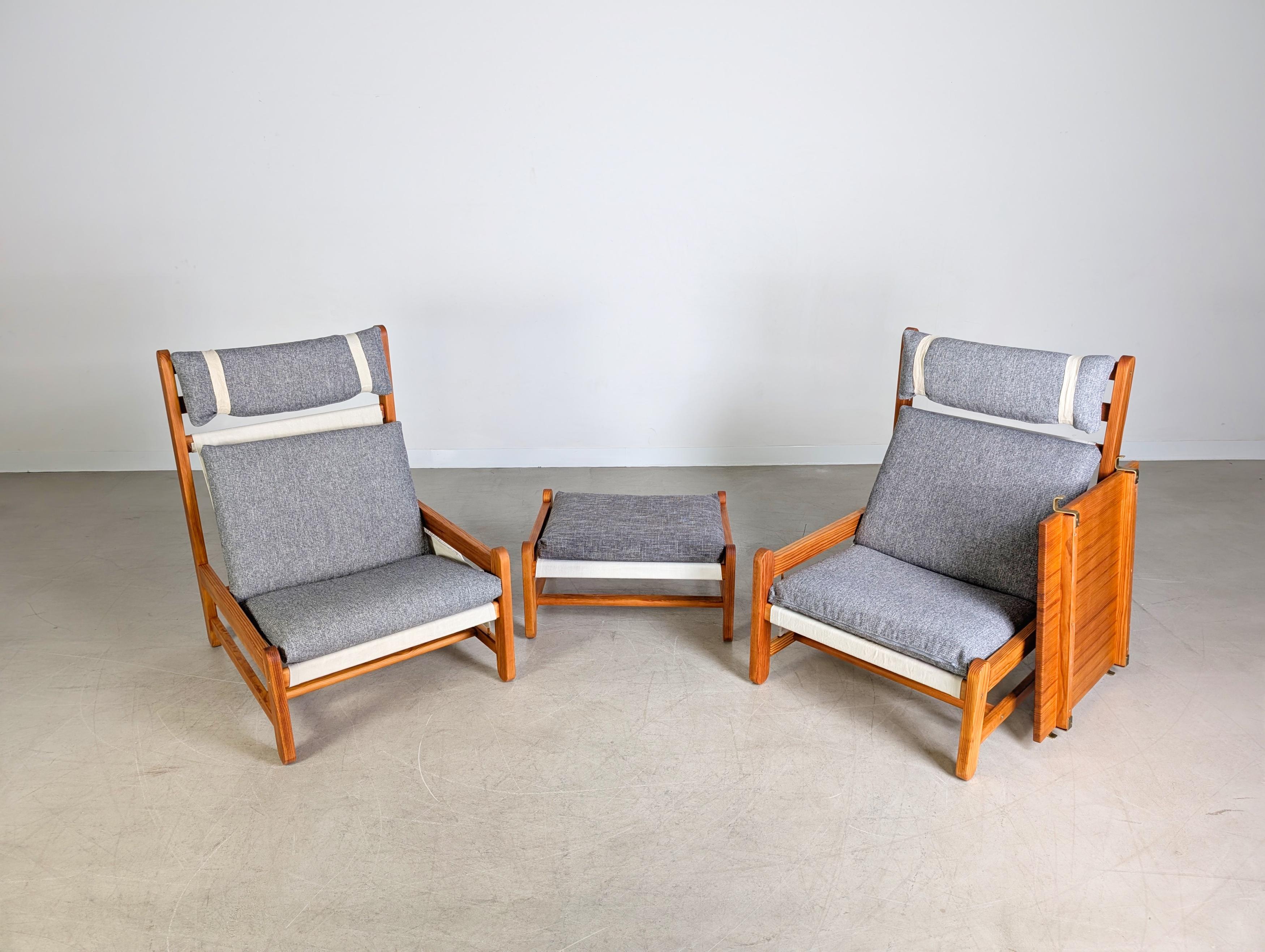 Original Niels Eilersen Midcentury Sofa Couch Sessel mit Ottoman in vendita 7