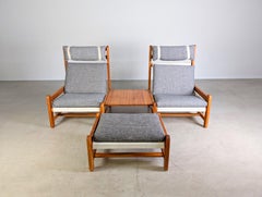 Original Niels Eilersen Midcentury Sofa Couch Sessel mit Ottoman