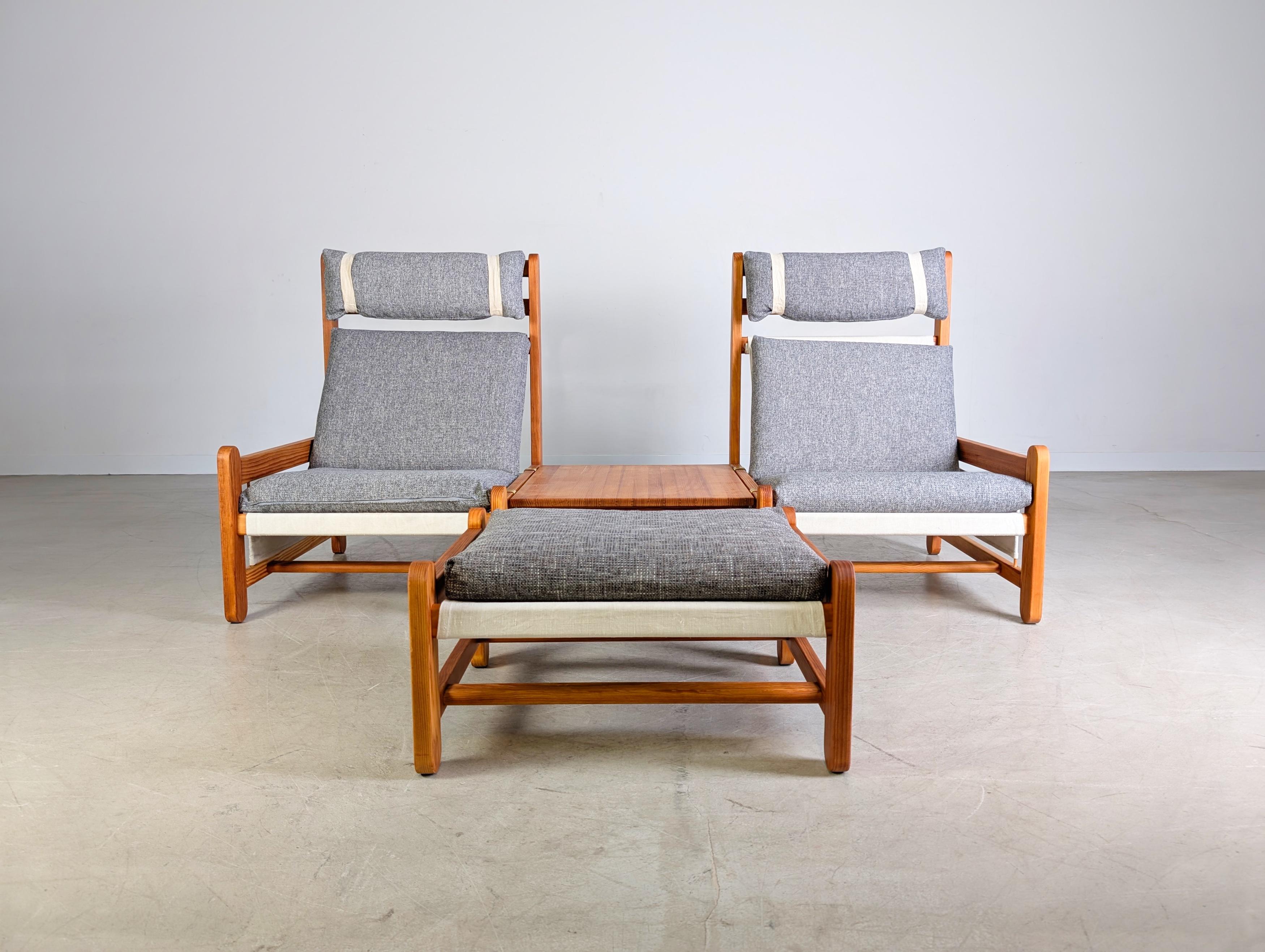 Mid-Century moderno Original Niels Eilersen Midcentury Sofa Couch Sessel mit Ottoman in vendita