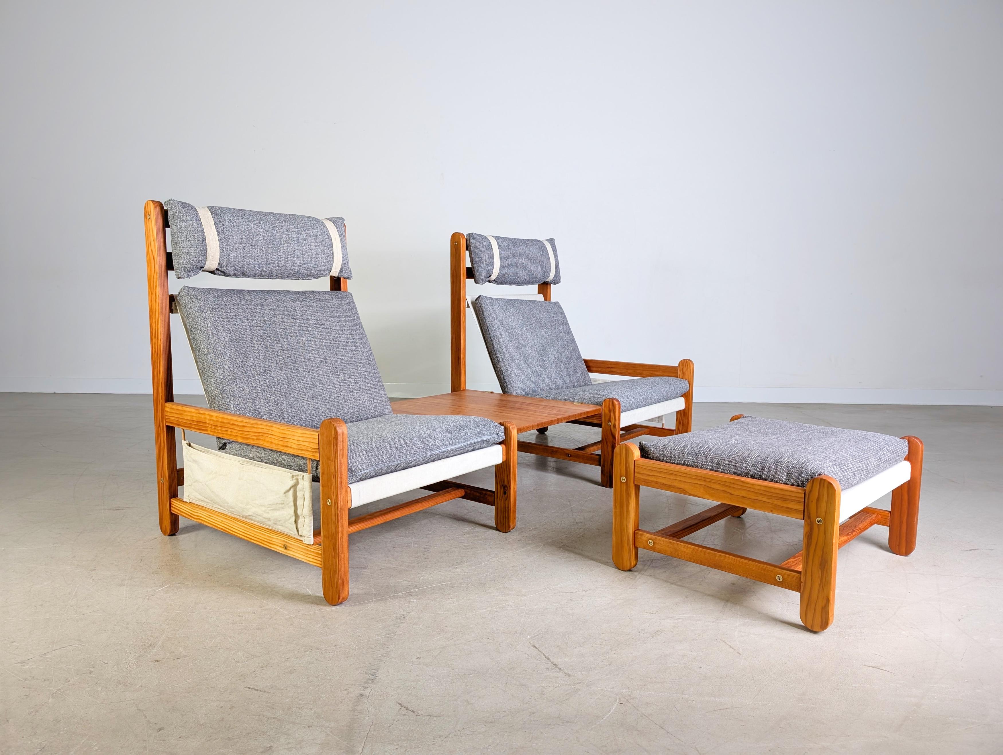 Original Niels Eilersen Midcentury Sofa Couch Sessel mit Ottoman In condizioni buone in vendita a Berlin, DE
