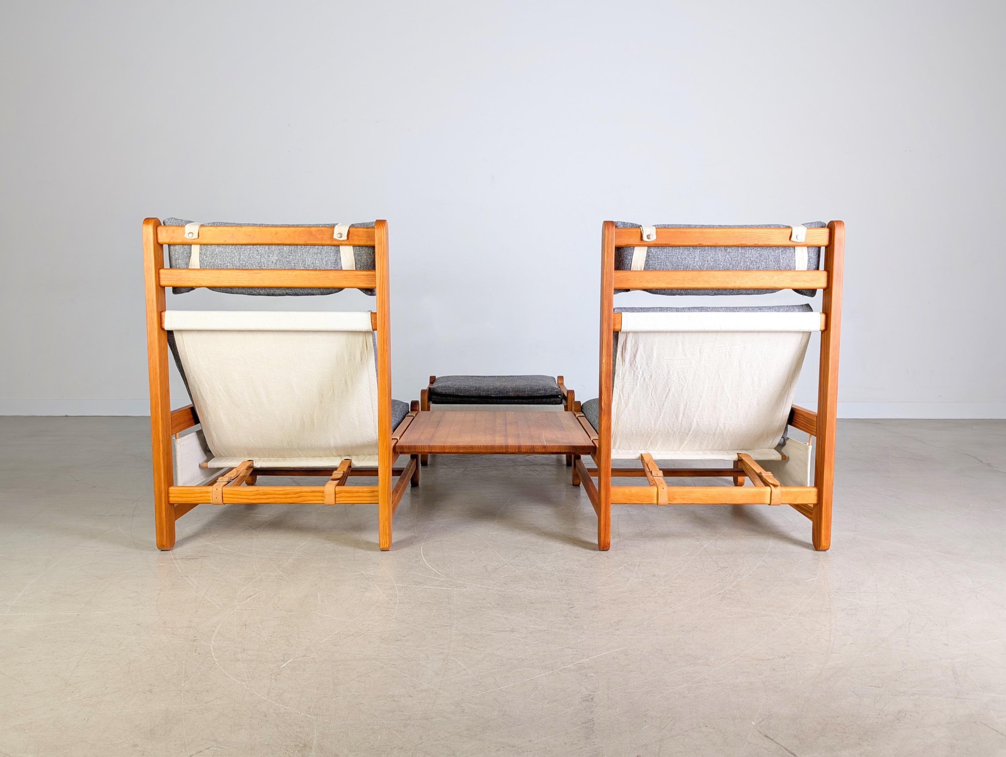 Metà XX secolo Original Niels Eilersen Midcentury Sofa Couch Sessel mit Ottoman in vendita