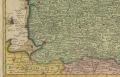 Original Normandy Map by Frederick de Wit, 1705, with Inset of Channel Islands