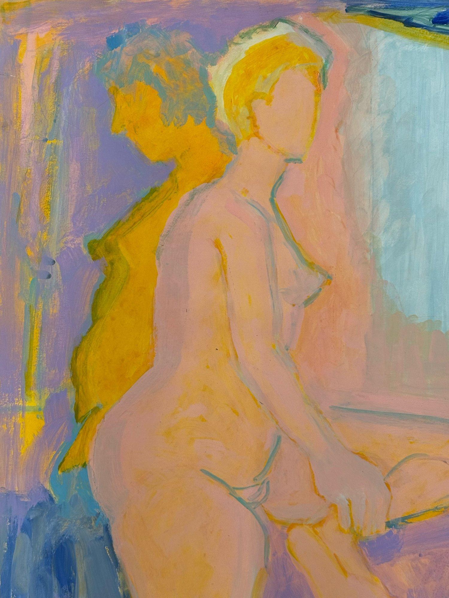 Obra original de la artista Jean Olds. La obra de Olds suele combinar colores llamativos y pinceladas expresivas para evocar una sensación de movimiento y energía. Sus obras se han expuesto en galerías y museos de todo el mundo, como el Museo