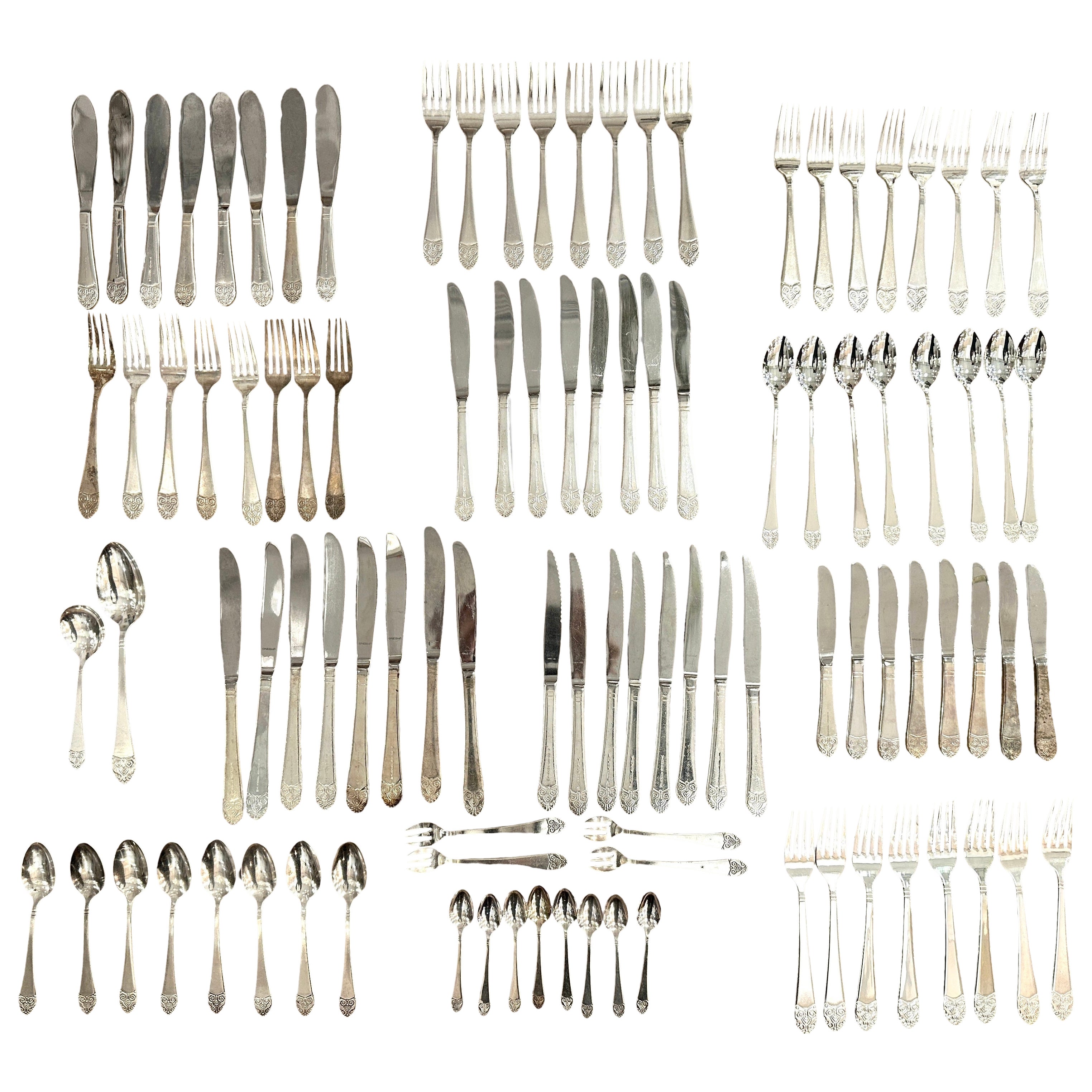 Original NYC Waldorf Astoria Hotel Art Deco Silverware Set For Sale