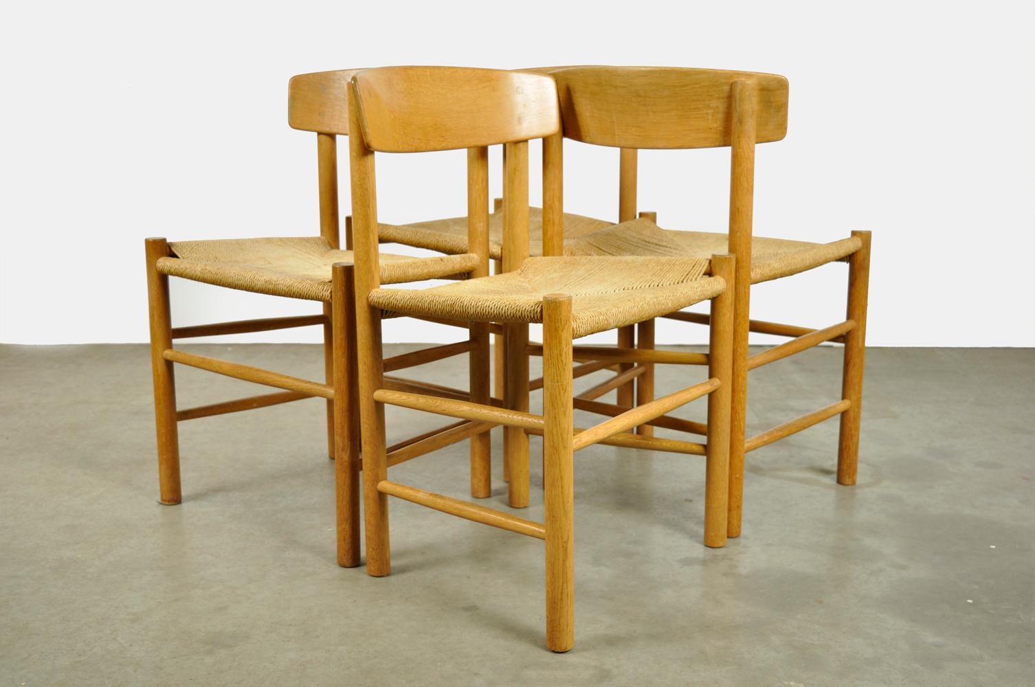 Original Oak Dining Chairs J39, by Børge Mogensen for F.D.B. Mobler, 1960 3