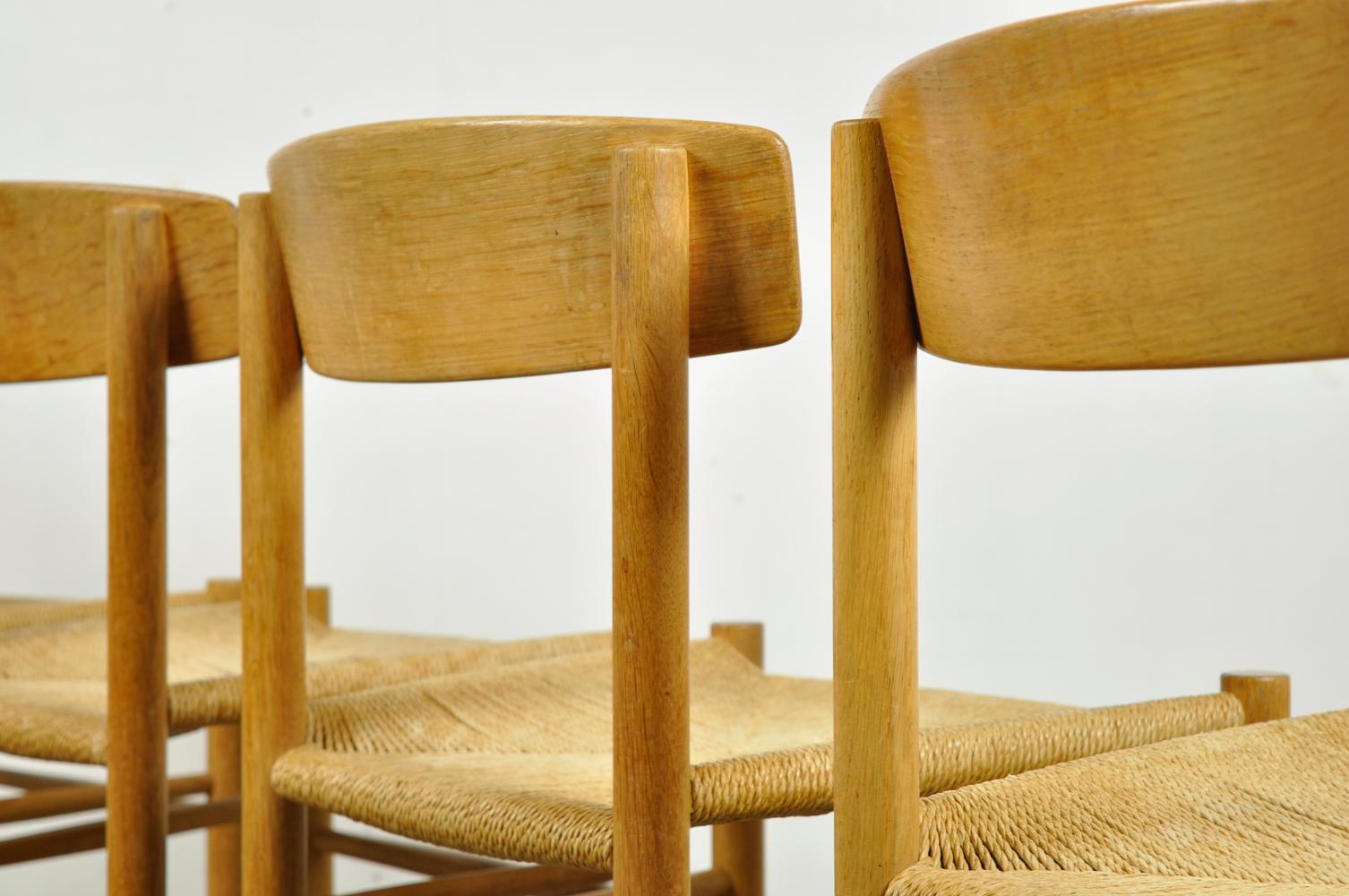 Danish Original Oak Dining Chairs J39, by Børge Mogensen for F.D.B. Mobler, 1960