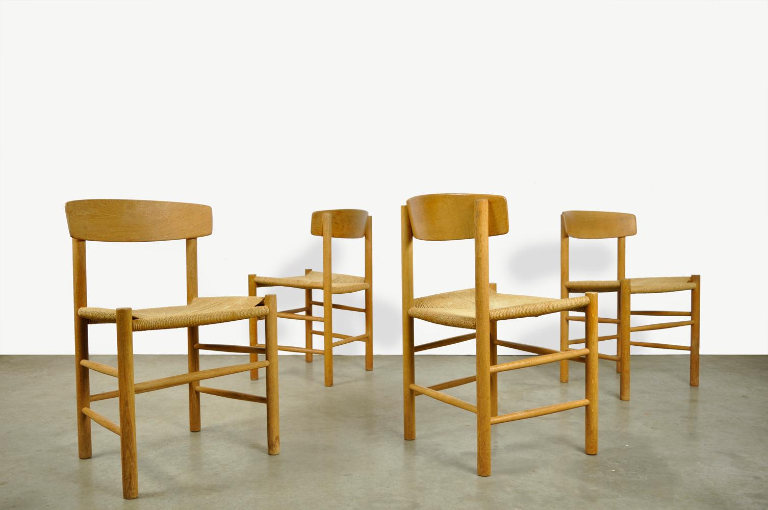 Mid-20th Century Original Oak Dining Chairs J39, by Børge Mogensen for F.D.B. Mobler, 1960