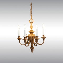 Original of the time 1915 - historistic chandelier, casted brass-parts
