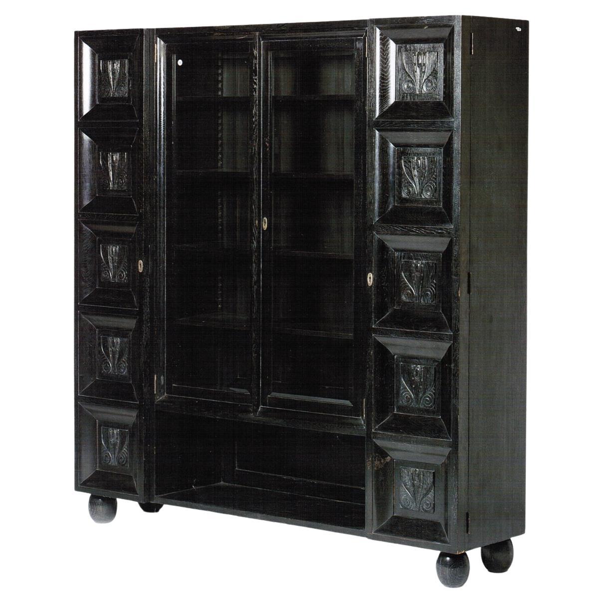 Original of the Time Marked "Wiener Werkstätte" Koloman Moser Bookcase / Cabinet