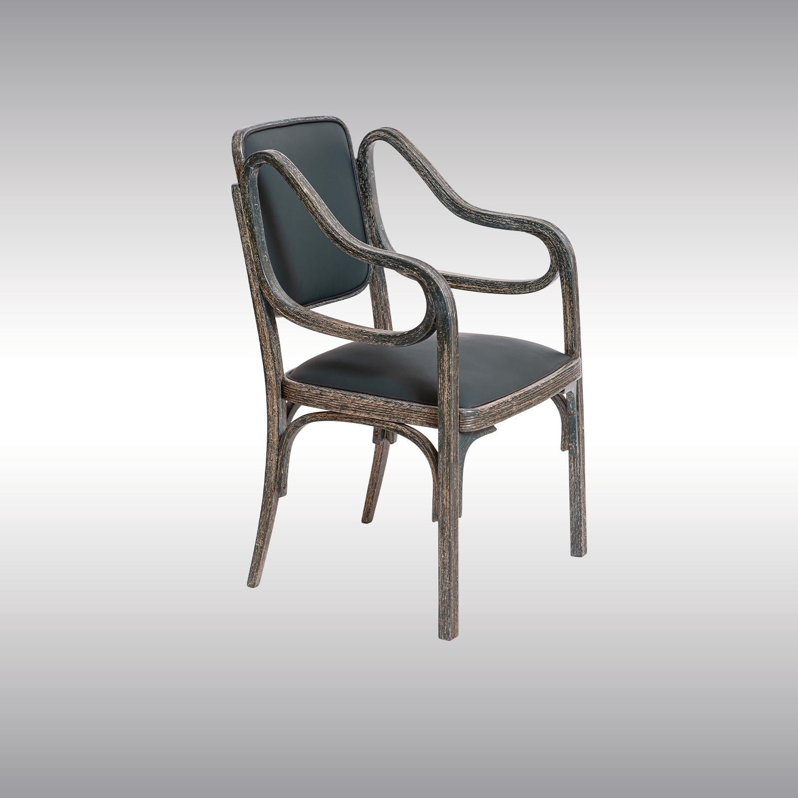 Hand-Crafted Original of Time Otto Wagner Armchair 1901 Jugendstil, Secession Style, 1901 For Sale