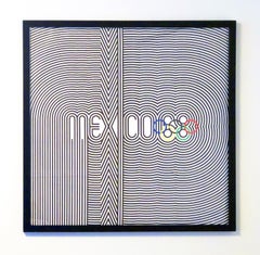 Original Official Poster of the 1968 Olympic Games in Mexico City, Framed