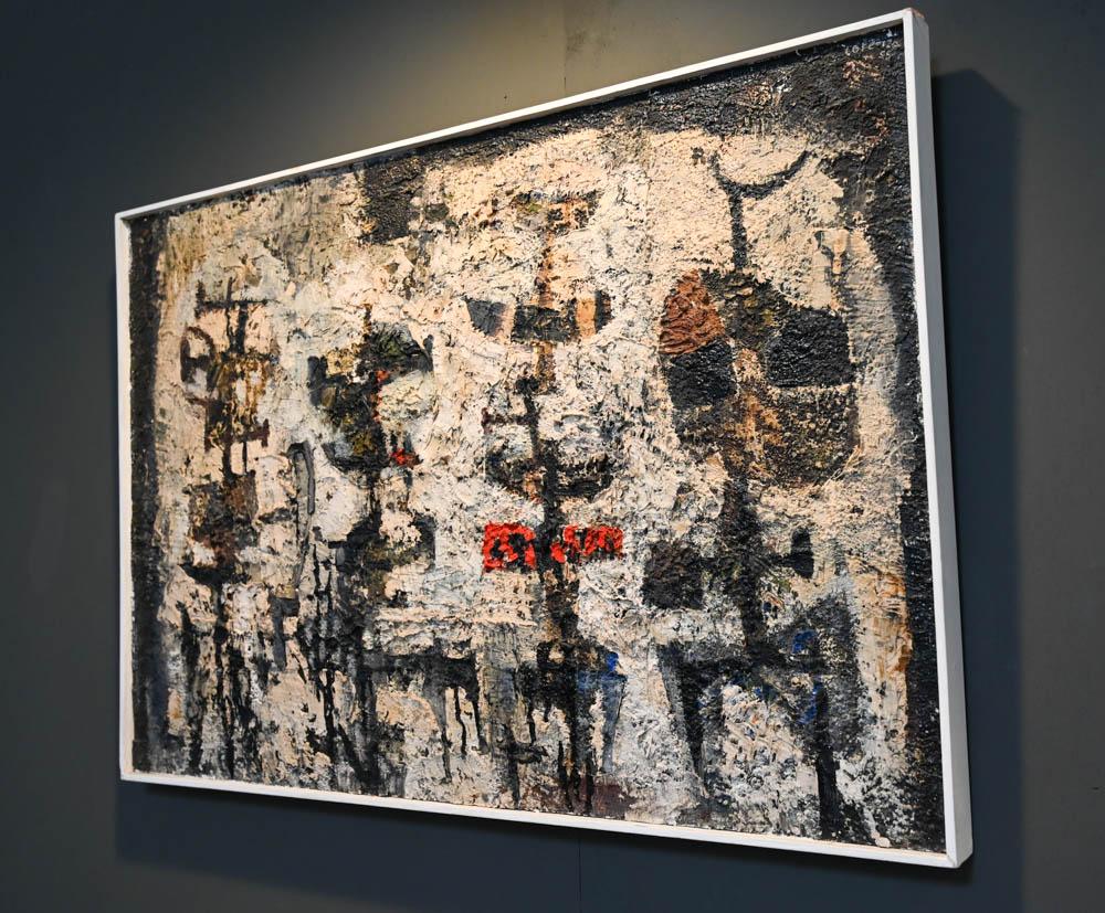Mid-Century moderno Antonio Lorenzo Olio su tela 'Composizione 175' (1922-2009), Spagna 1958