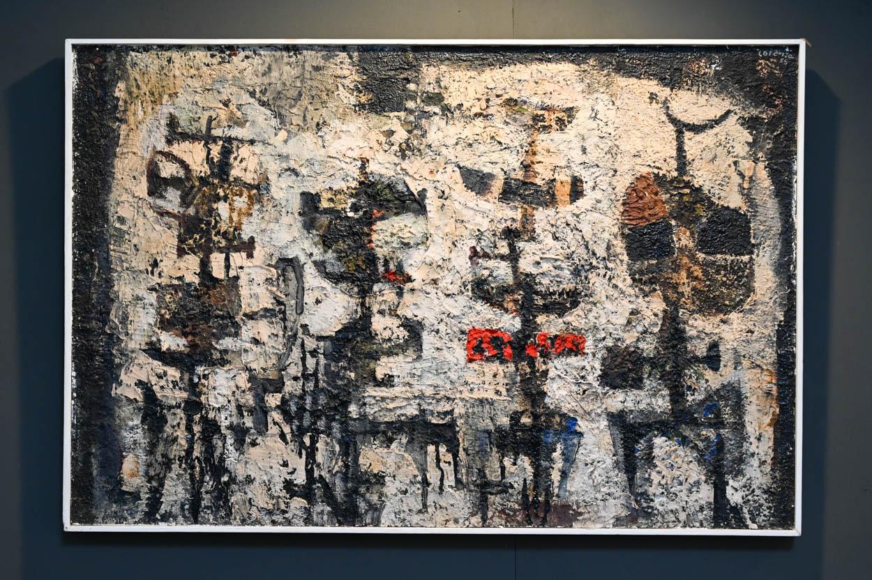 Spagnolo Antonio Lorenzo Olio su tela 'Composizione 175' (1922-2009), Spagna 1958