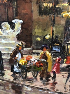 Original Oil of New York City Pulitzer Fountain at the Plaza