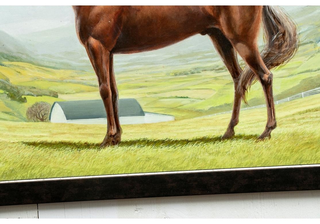 Original Ölgemälde auf Karton 1950, Porträt eines Pferdes, unten rechts signiert von Harold im Angebot 2