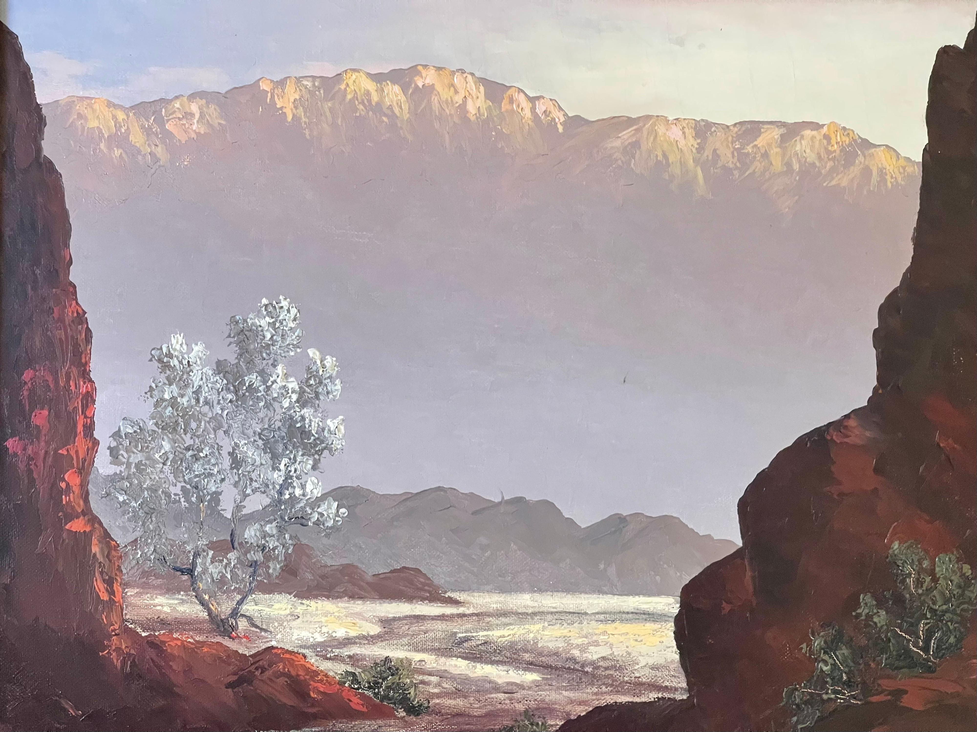 American Original Oil on Board Landscape by Martha Eleanor Nicholson Hurst / Wyeth For Sale