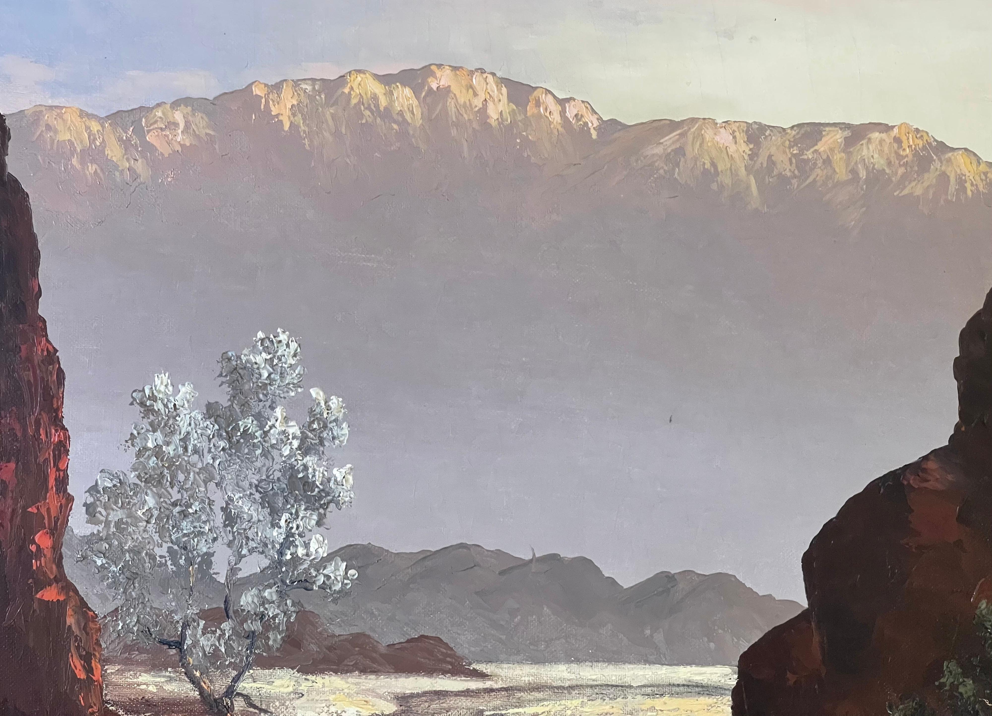 Original Oil on Board Landscape by Martha Eleanor Nicholson Hurst / Wyeth In Good Condition For Sale In San Diego, CA