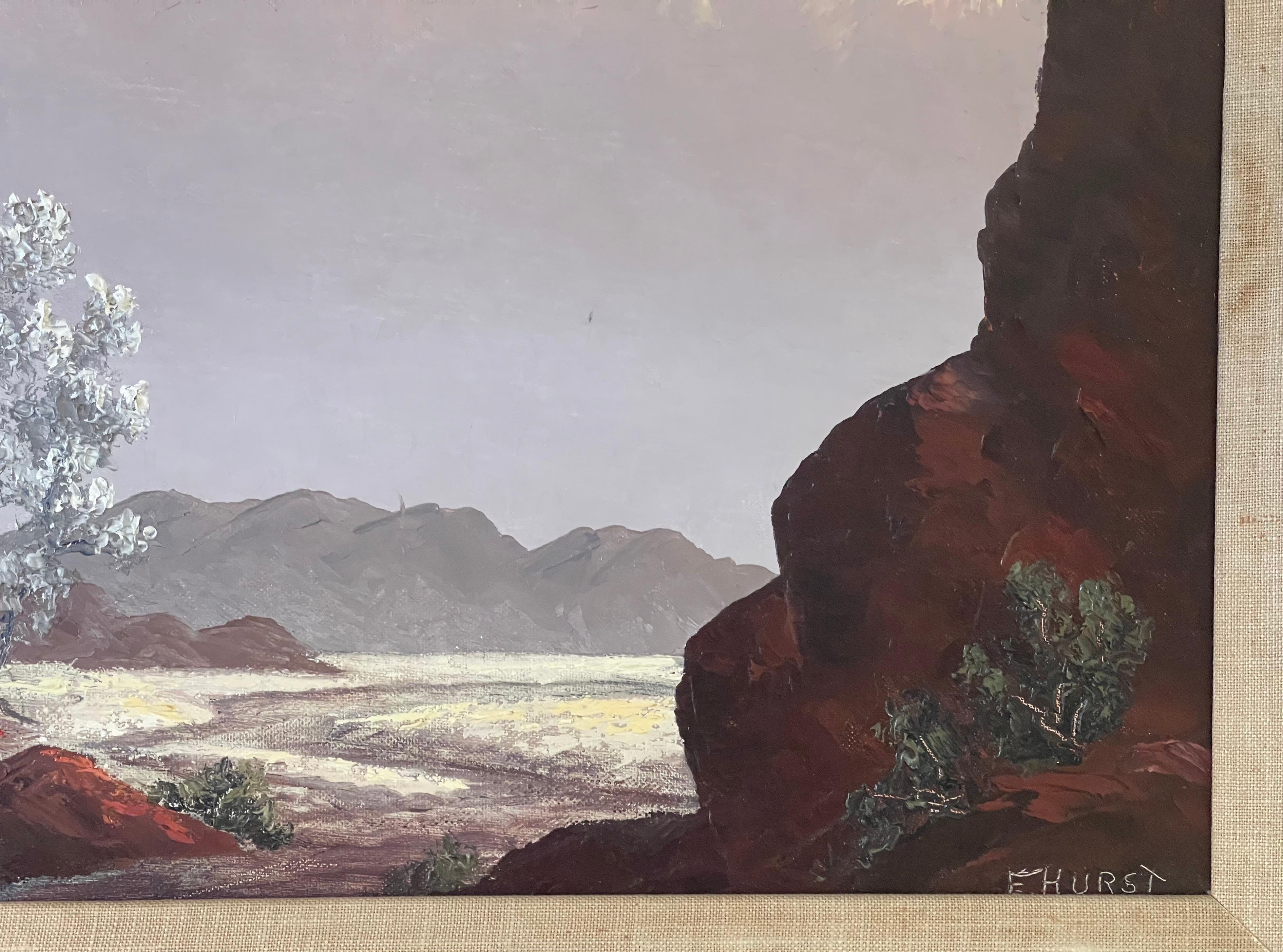 Wood Original Oil on Board Landscape by Martha Eleanor Nicholson Hurst / Wyeth For Sale