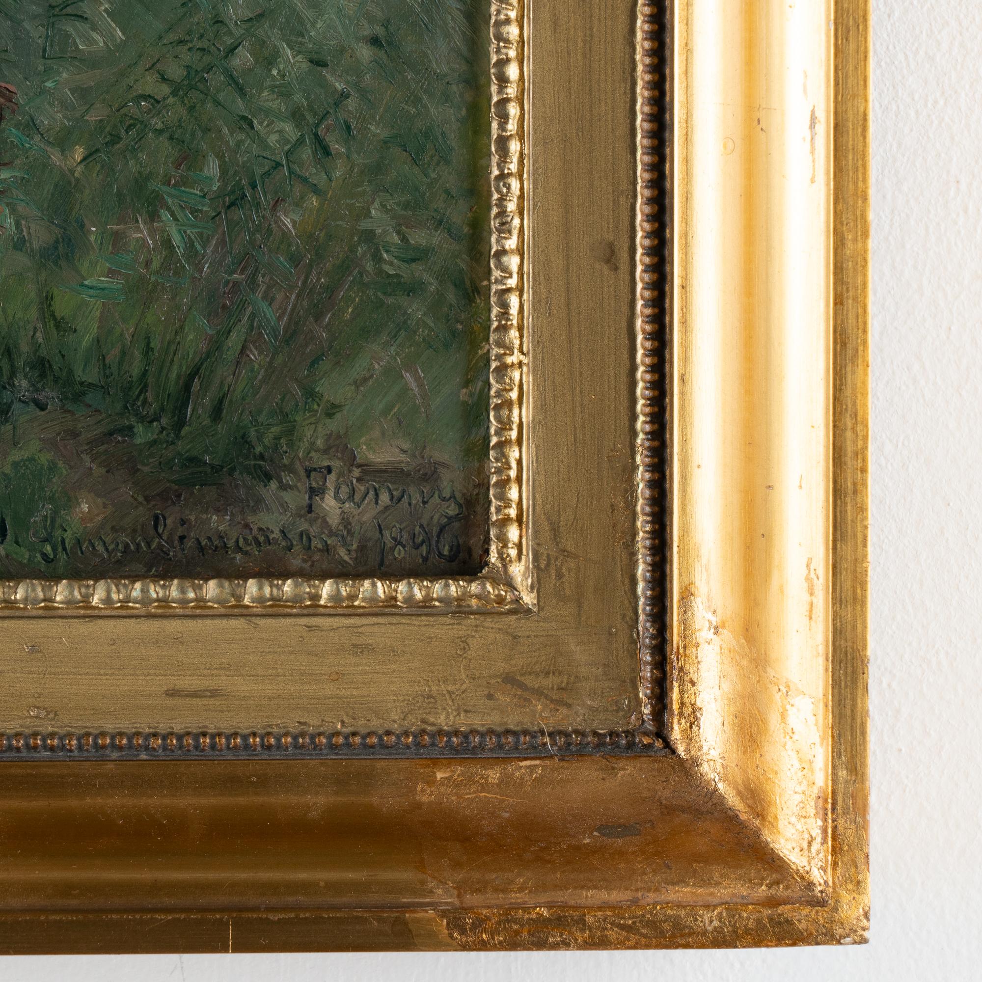 Original Oil on Board Painting of Pointer Dog, signed Simon Simonsen, 1896 3