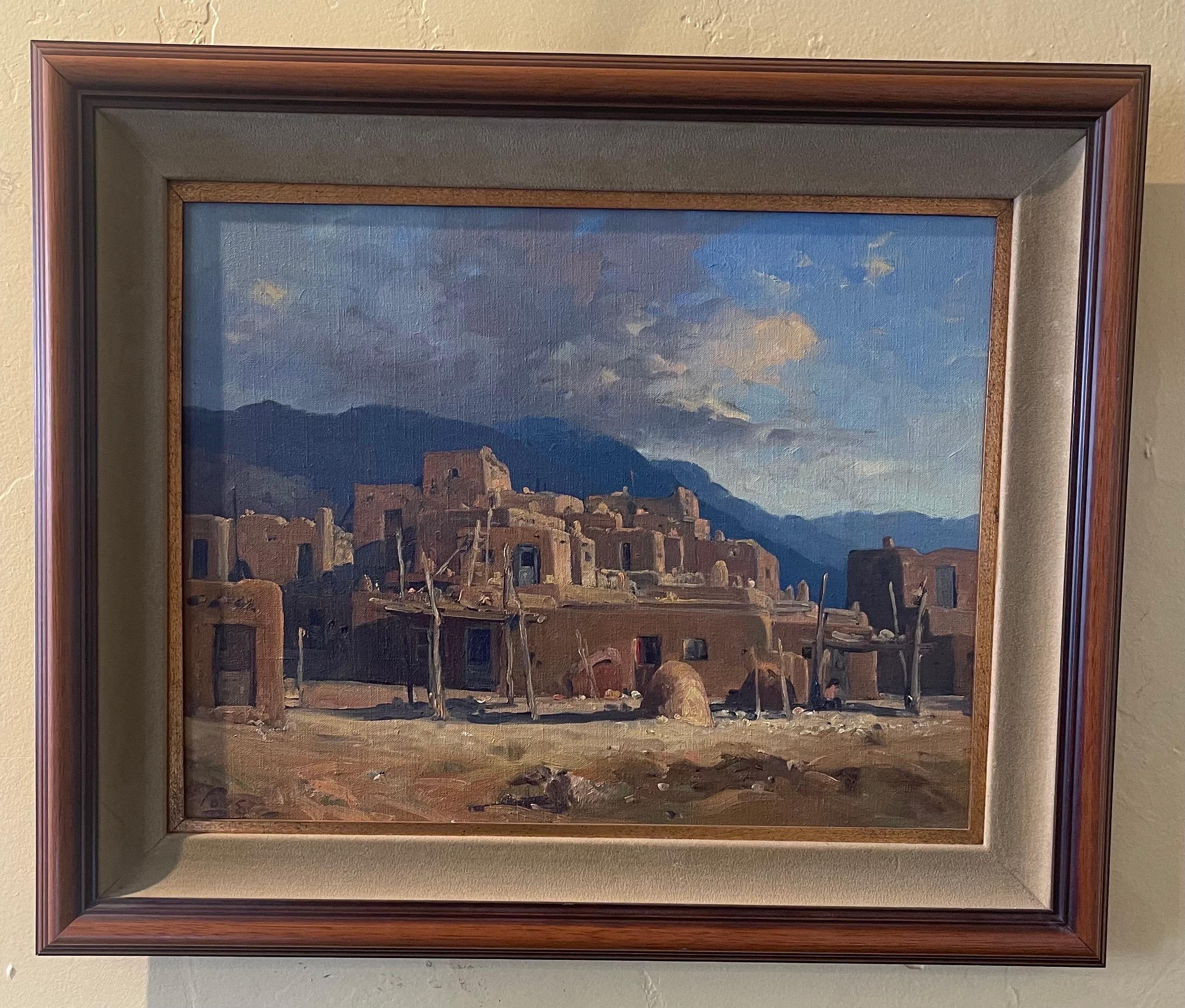 Original Oil on Board Pueblo Landscape by Ralph Love 5