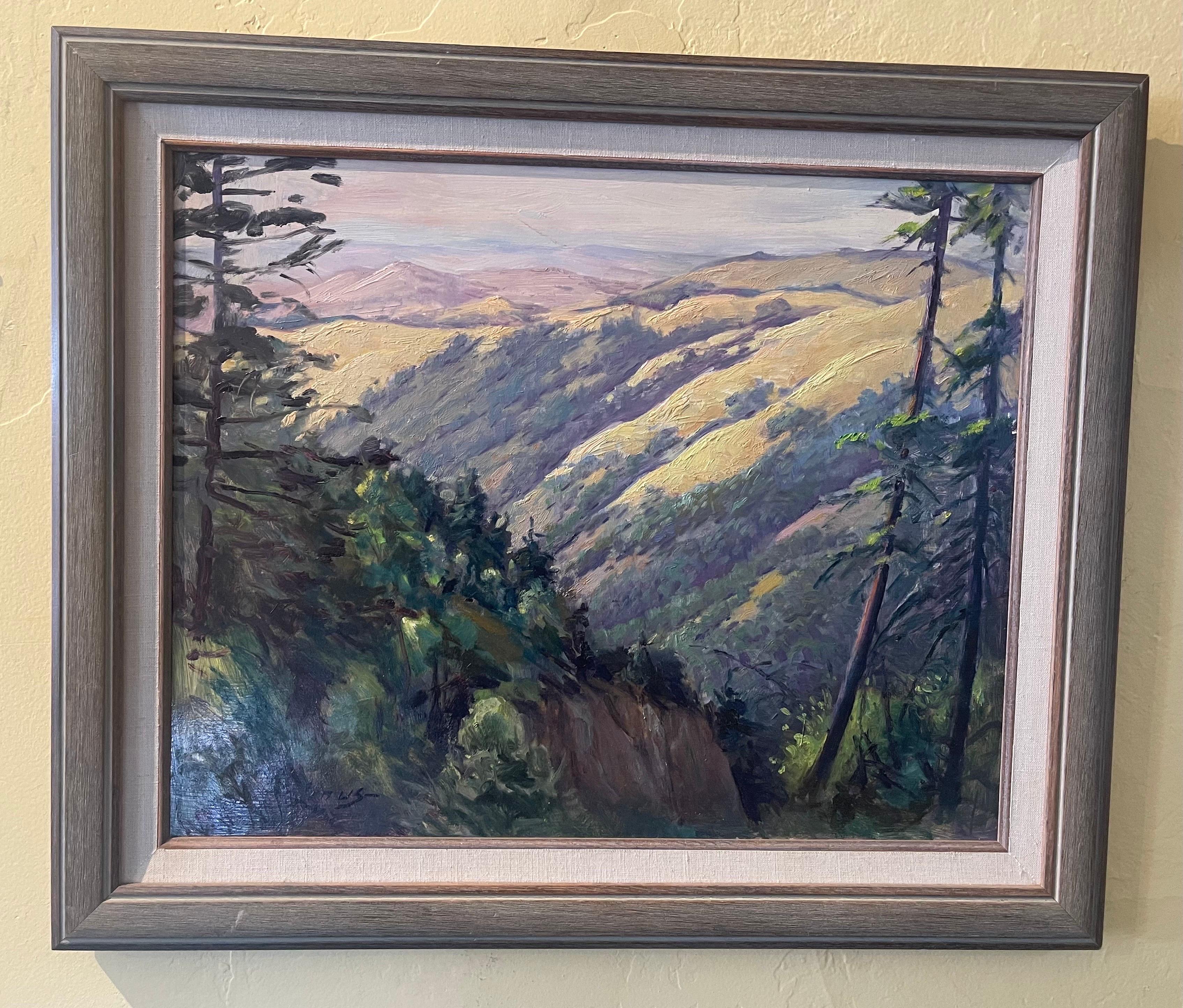 Gorgeous original oil on board southwest plein air landscape painting by listed artist Axel Linus, circa 1960s. This wonderful piece measures 24.5 x 20.5 framed and the painting itself is 19.75
