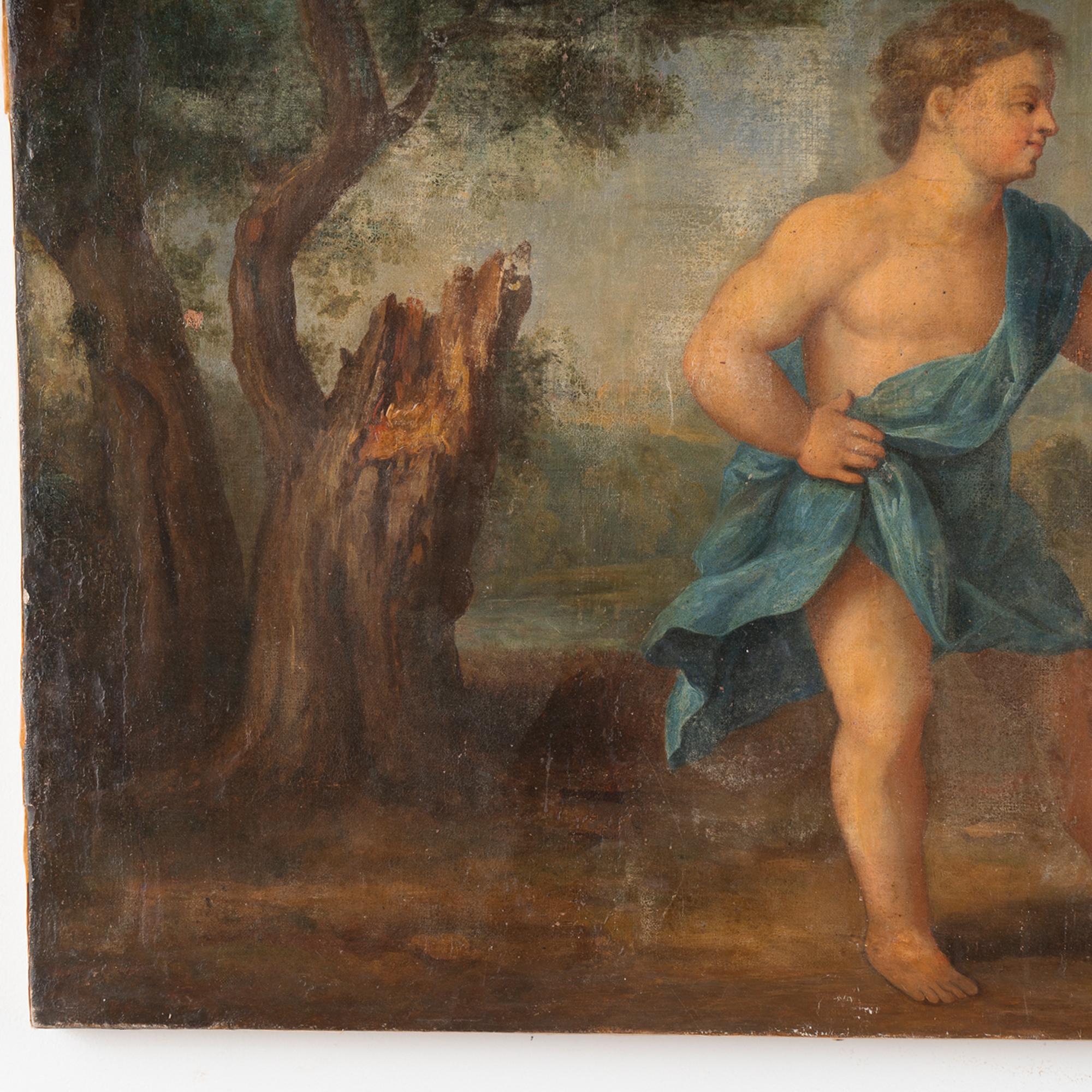 Original Oil On Canvas Allegorical Scene, Italian School circa 1800 For Sale 1