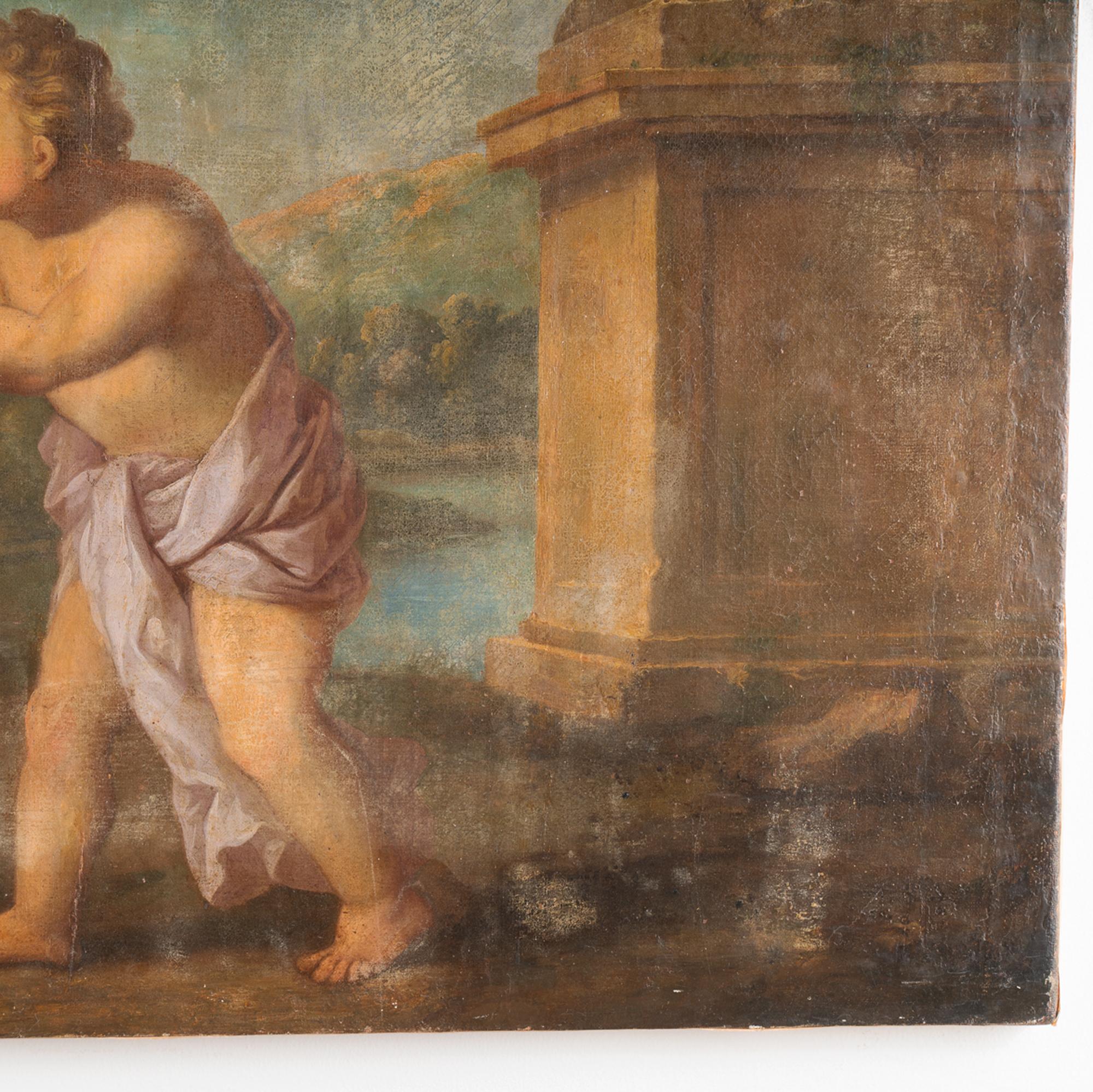 Original Oil On Canvas Allegorical Scene, Italian School circa 1800 For Sale 2