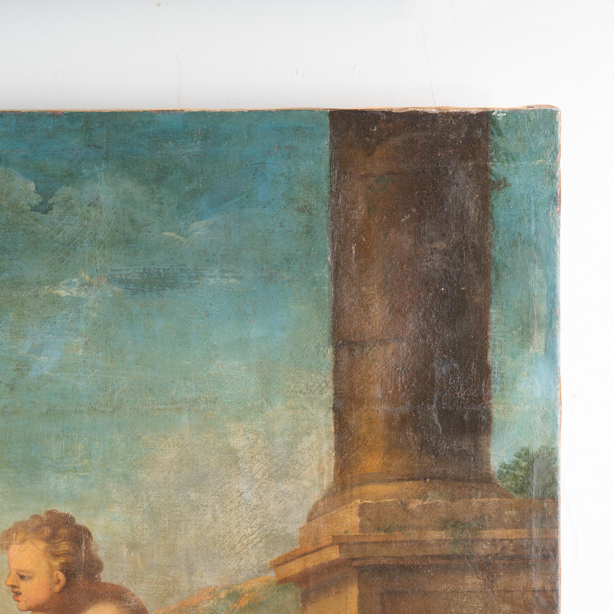 Original Oil On Canvas Allegorical Scene, Italian School circa 1800 For Sale 3