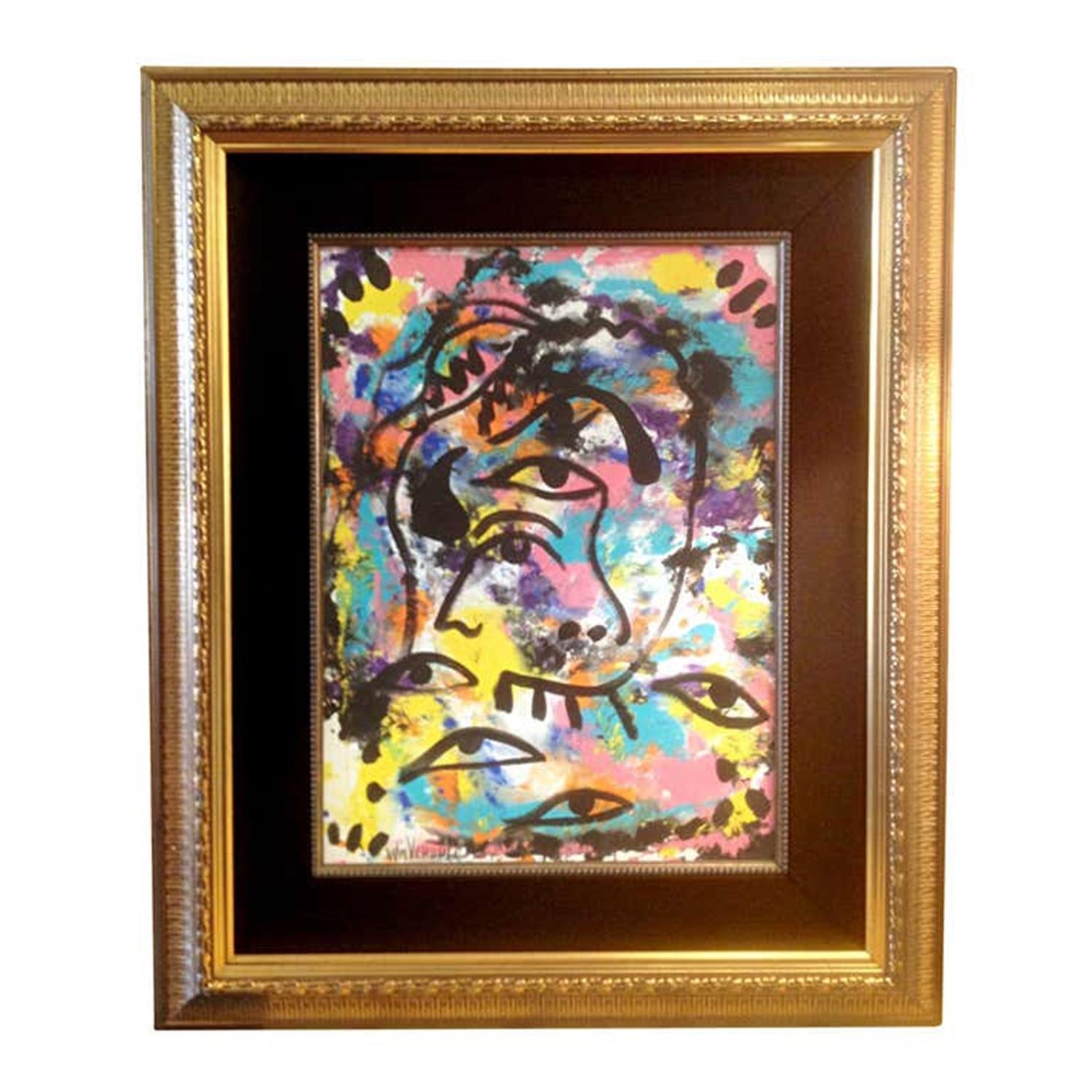 Expressionist Original Oil on Canvas by W.M. Verdult Titled 